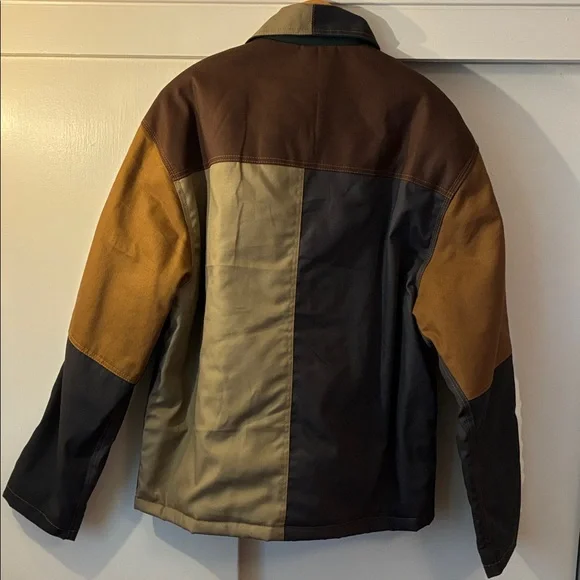 Large Carhartt Men's Brown and Tan Colorblock Jacket - Picture 2 of 2